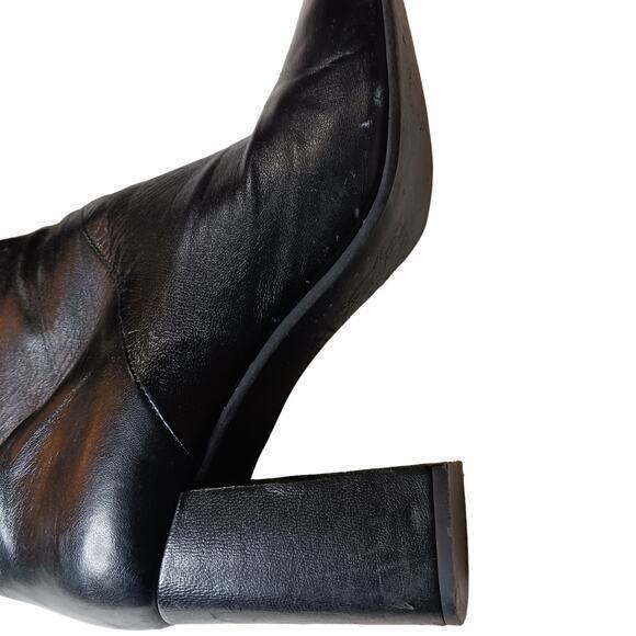 MARNI Ankle Booties Moto Biker Heeled Boots Black Soft Leather Size 38 8 - Picture 15 of 16